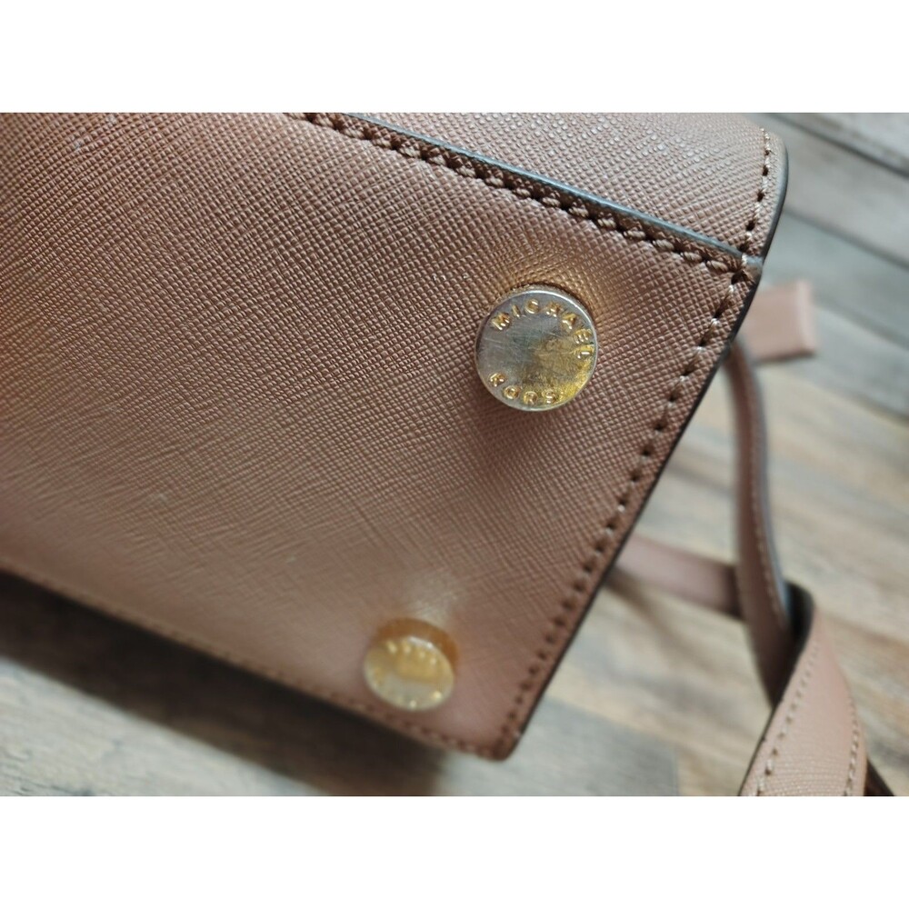 MICHAEL Michael Kors Selma Stud Medium Top Zip Leather Satchel Handbag Luggage - Picture 10 of 16